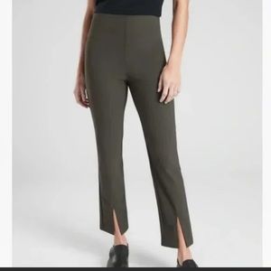Athleta grey/green front slit cropped pants sz 6